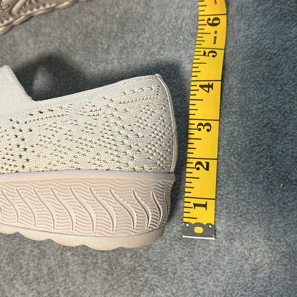 Skechers Relaxed Up Lifted Knit Shoes Womens Size 9 Ivory Maryjane Comfort - Picture 10 of 12